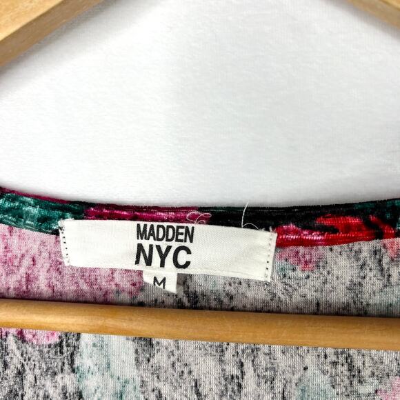 Madden NYC Floral Velvet Heart Crop Top Medium - Picture 6 of 8